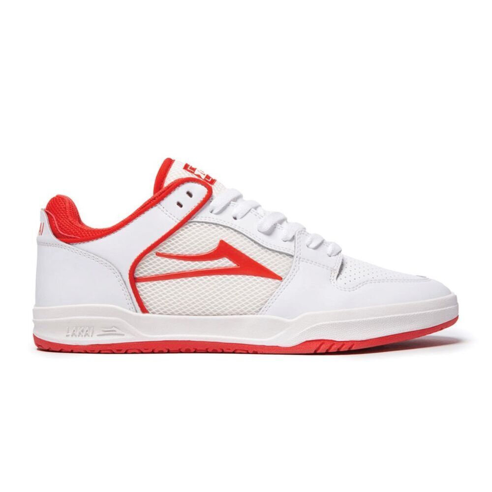 Lakai Men's Telford Low Shoes - White/Red Suede 9 - Picture 6 of 10